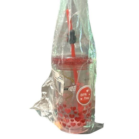 Disney Tumbler Mickey Minnie Mouse Love Hearts‎ Valentine’s Day NEW - Picture 3 of 7